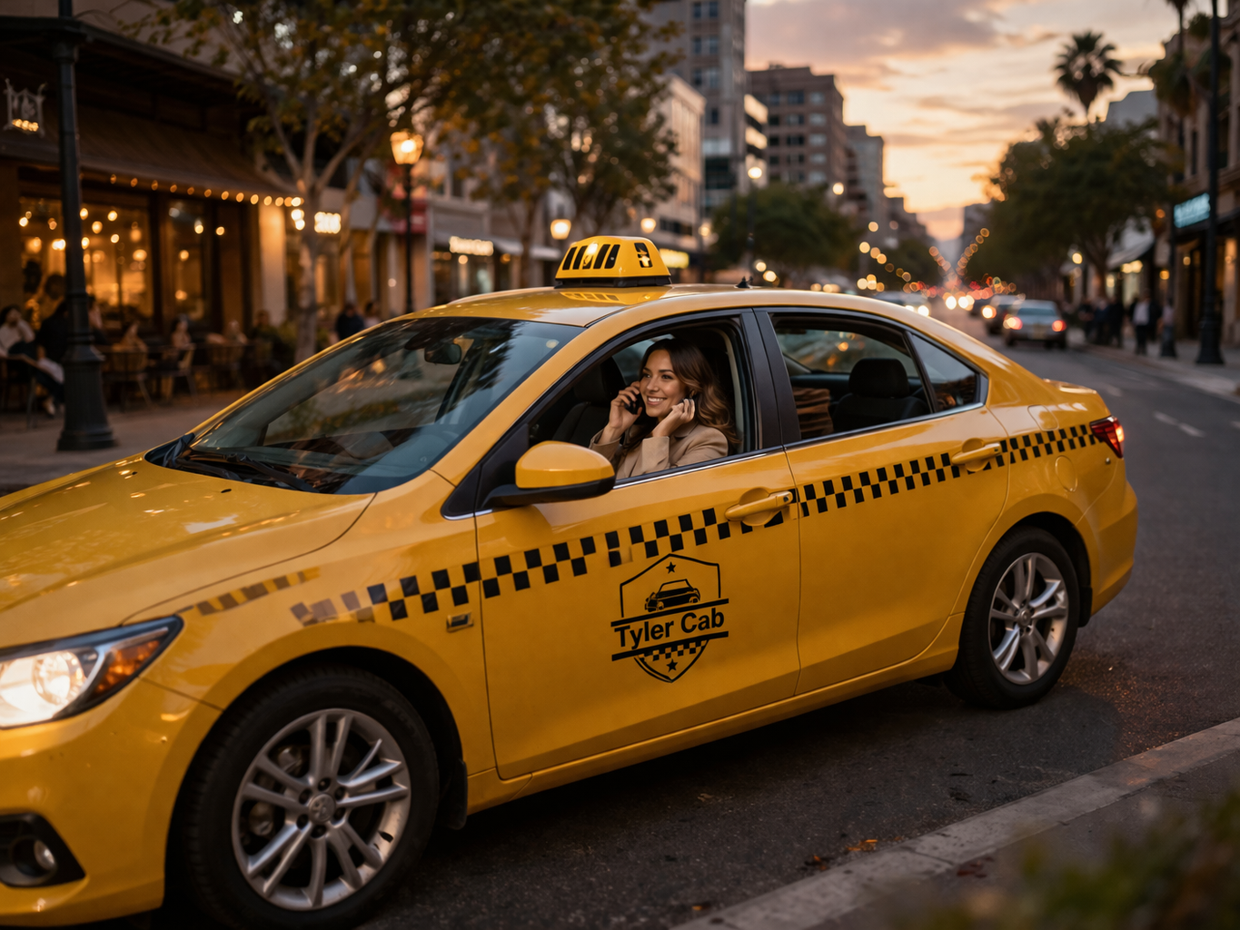 Tyler Cab on city street